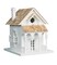 Designer Birdhouse Collection 11" White and Brown European Villa Inspired Outdoor Garden Birdhouse